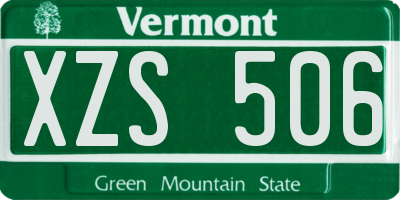 VT license plate XZS506