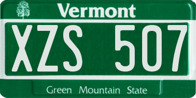VT license plate XZS507