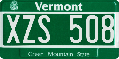 VT license plate XZS508