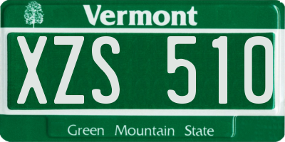 VT license plate XZS510