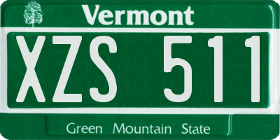 VT license plate XZS511