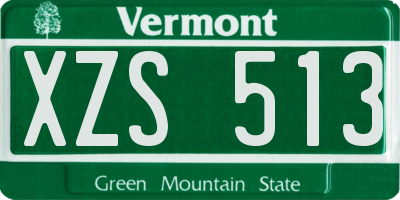 VT license plate XZS513