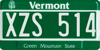 VT license plate XZS514