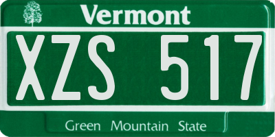 VT license plate XZS517