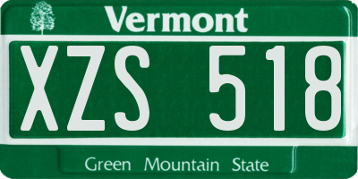 VT license plate XZS518
