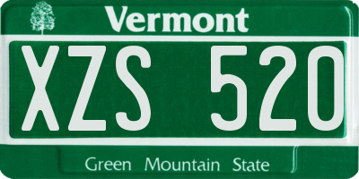 VT license plate XZS520