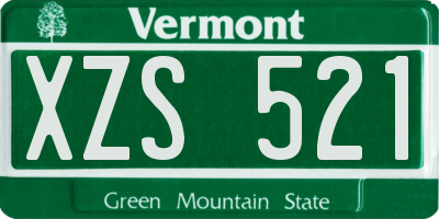VT license plate XZS521