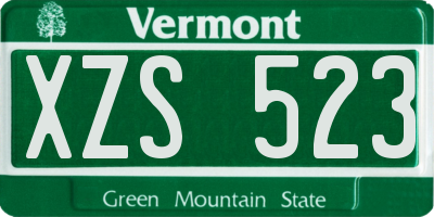 VT license plate XZS523
