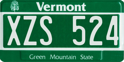VT license plate XZS524
