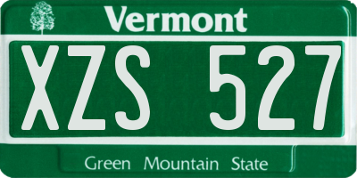 VT license plate XZS527