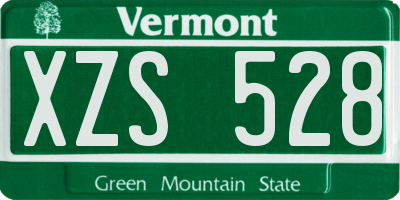 VT license plate XZS528