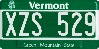 VT license plate XZS529
