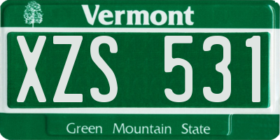 VT license plate XZS531