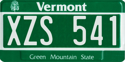 VT license plate XZS541