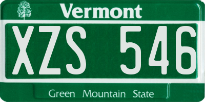 VT license plate XZS546