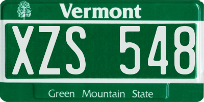 VT license plate XZS548