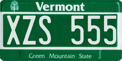 VT license plate XZS555