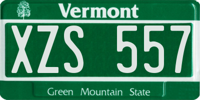 VT license plate XZS557