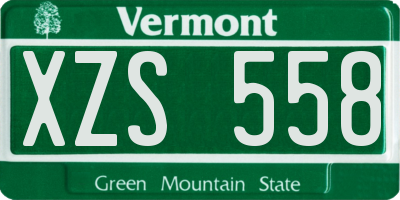 VT license plate XZS558