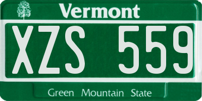 VT license plate XZS559