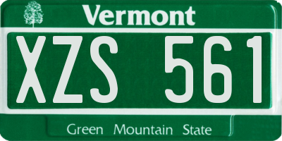 VT license plate XZS561