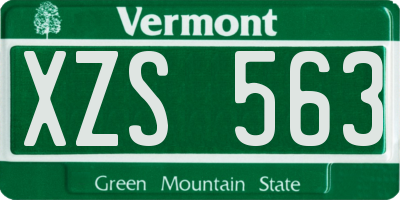 VT license plate XZS563