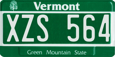 VT license plate XZS564