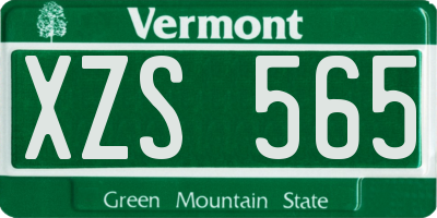 VT license plate XZS565