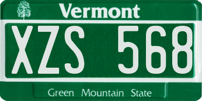 VT license plate XZS568