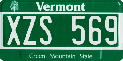 VT license plate XZS569