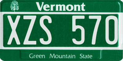 VT license plate XZS570