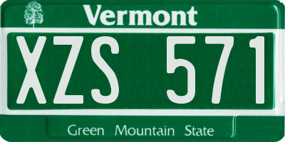 VT license plate XZS571