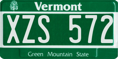 VT license plate XZS572