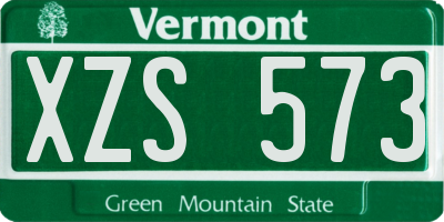 VT license plate XZS573