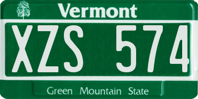 VT license plate XZS574