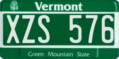 VT license plate XZS576