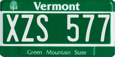 VT license plate XZS577
