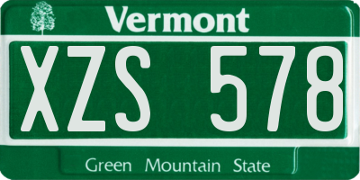 VT license plate XZS578