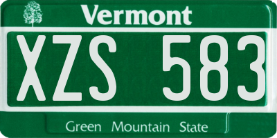 VT license plate XZS583