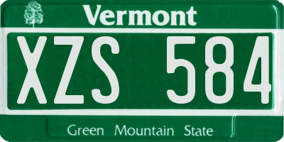 VT license plate XZS584