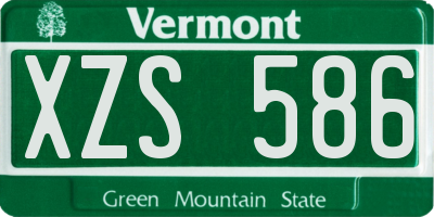 VT license plate XZS586
