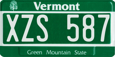 VT license plate XZS587