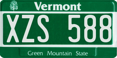 VT license plate XZS588