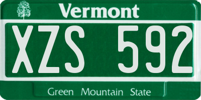 VT license plate XZS592