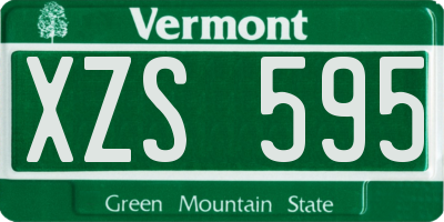 VT license plate XZS595