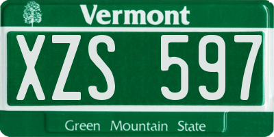 VT license plate XZS597