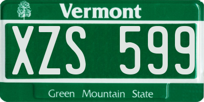 VT license plate XZS599