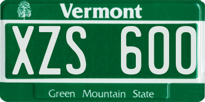 VT license plate XZS600