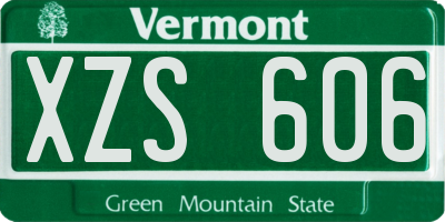 VT license plate XZS606