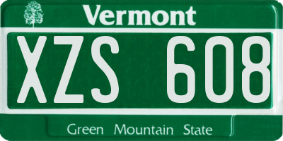 VT license plate XZS608